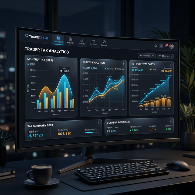 Mockup do Dashboard Fiscal e Gestão de Impostos